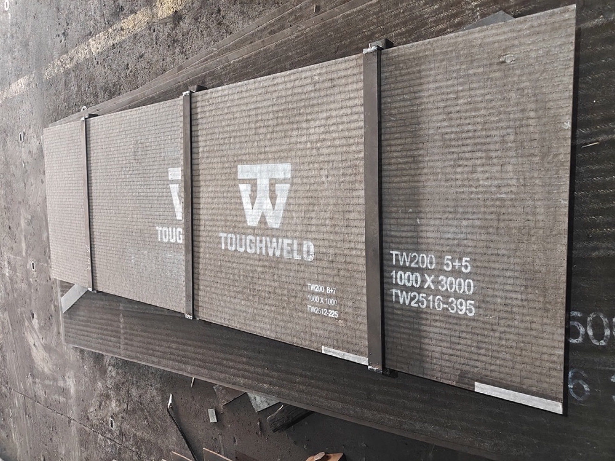Strapped shipping bundle of TW200 5+5 plates with TOUGHWELD stencil markings